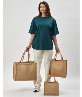 Torba jutowa laminowana – rozmiar medium, naturalny kolor